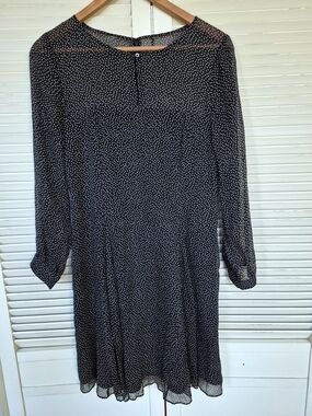 J.Crew Women's Long-Sleeve Speckled Chiffon Silk Dress Size 4
